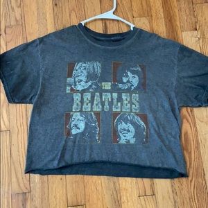 The Beatles cropped graphic tee size L c